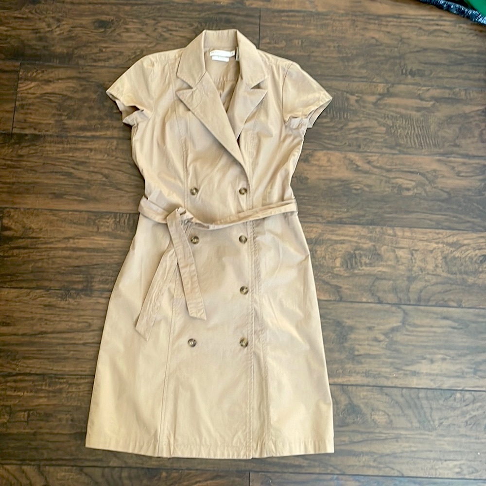 Double breasted belted shirt dress